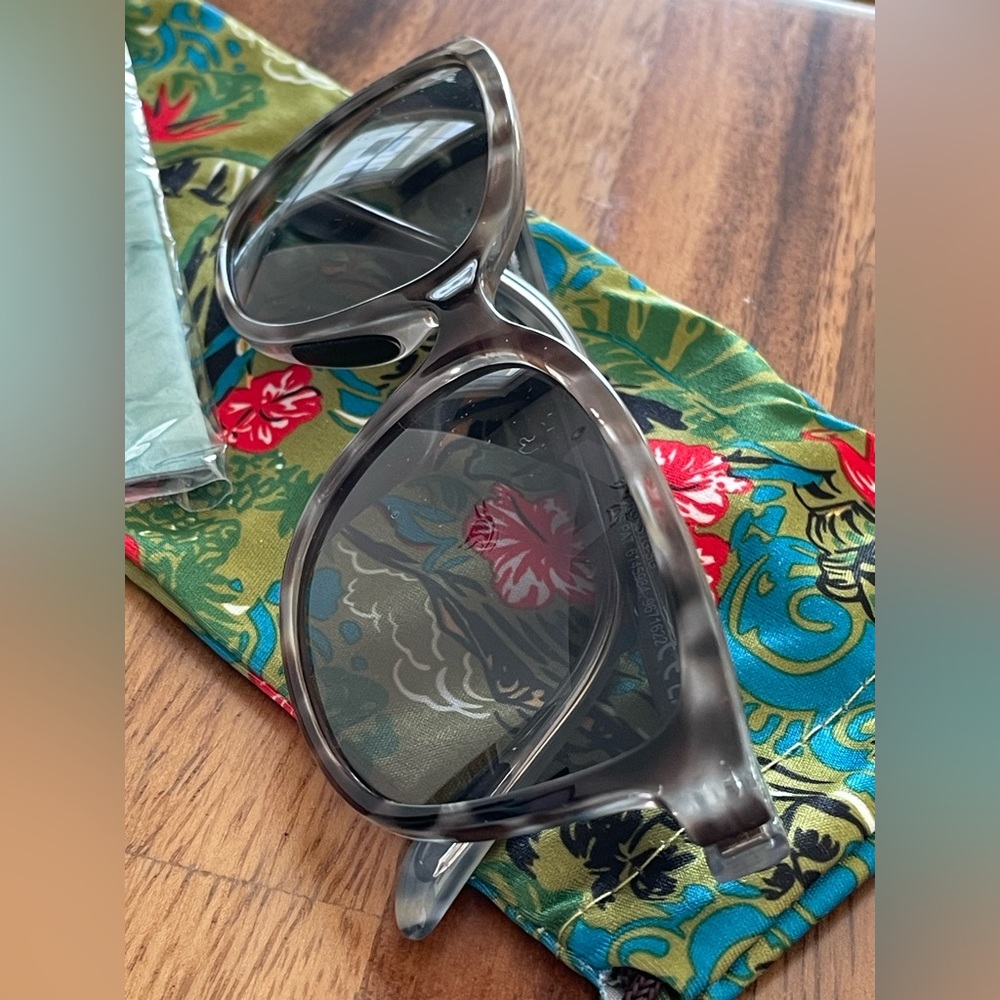 Maui Jim Honi MJ758 Sunglasses Gray Tortoise Polarized Cat Eye w Case - Picture 2 of 16